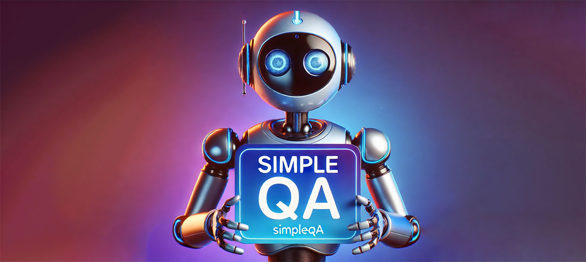 Möt vår vänliga robot som presenterar SimpleQA, ett banbrytande verktyg för att mäta AI:s faktakorrekthet. Idealisk för teknikentusiaster som söker tillförlitlig AI-evaluering.