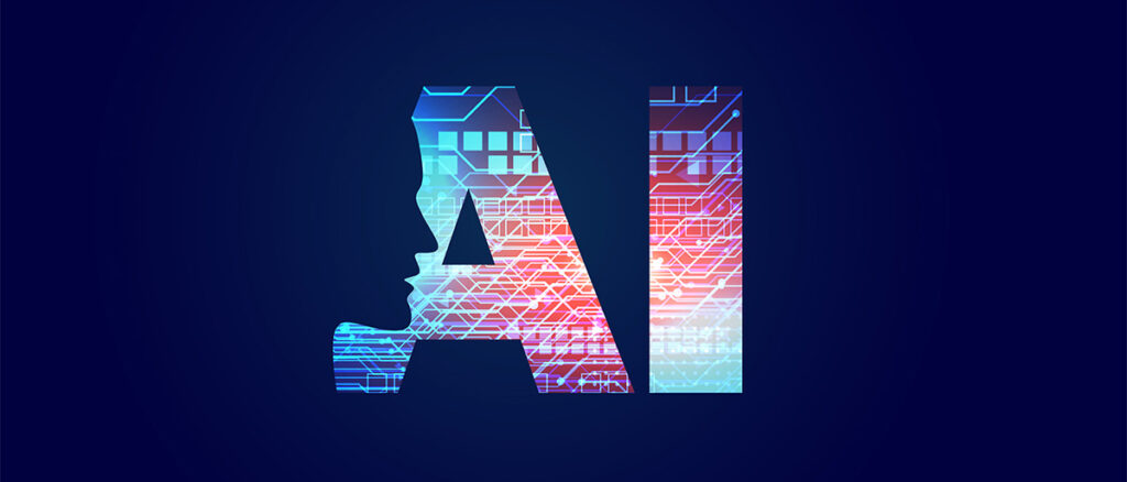Konceptdesign för artificiell intelligens med ansikte