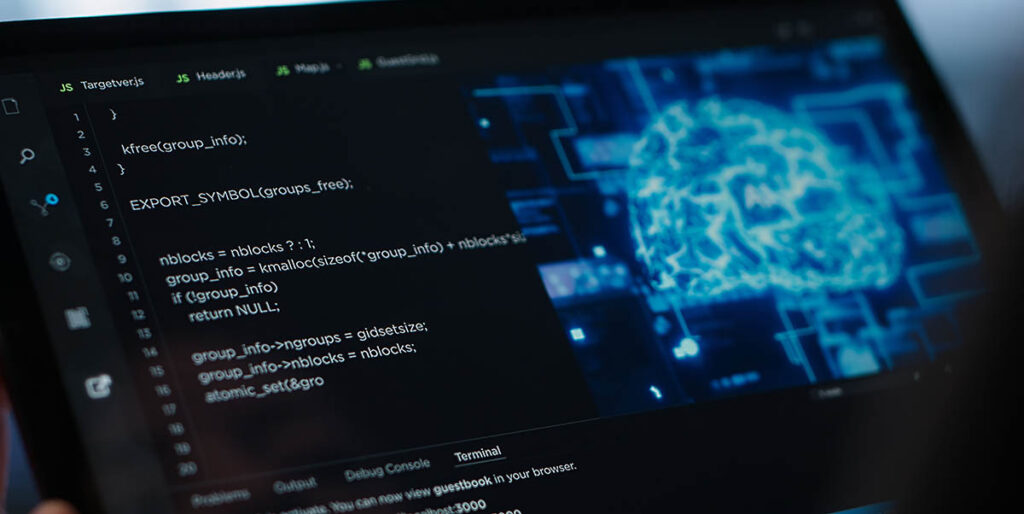 Skärmbild av ett AI-kodningsverktyg som genererar kod från en naturlig språkbeskrivning – illustrerar vibe coding-trenden 2025