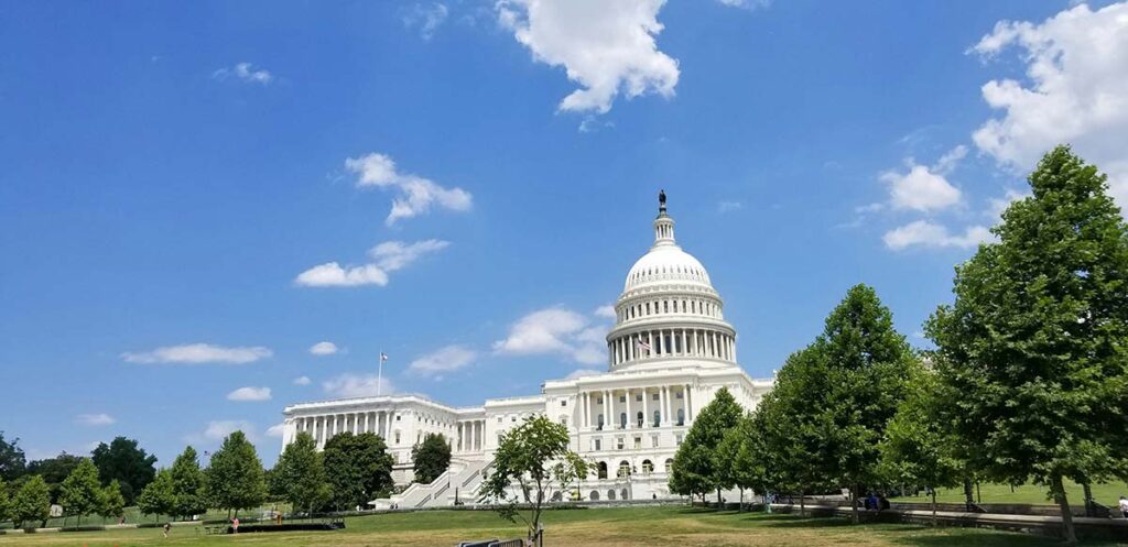 Det amerikanska kapitoliet i Washington D.C. – symbol för USA:s federala AI-politik och America's AI Action Plan publicerad av Trumpadministrationen i juli 2025